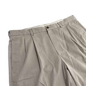 Brooks Brothers 346 Elliot Pleated Chinos Pants Mens 38 x 31 Tan Cuffed